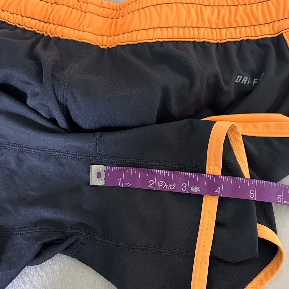 Nike Women's Athletic Shorts in Black and Orange - Picture 7 of 7